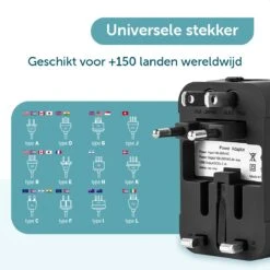 ForDig Universele Wereldstekker Met 2 Fast Charge USB Poorten - Reisstekker Geschikt Voor 150+ Landen - Reis Stekker Adapter -Voyago Winkel 1200x1200 3155