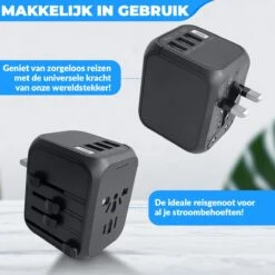 Millera Universele Wereldstekker Met 1 Fast USB-C Charge En 3 USB Poorten - Reisstekker Voor 150+ Landen – Internationale Stekker Zwart 14 Millera Universele Wereldstekker Met 1 Fast USB-C Charge En 3 USB Poorten - Reisstekker Voor 150+ Landen – Internationale Stekker Zwart -Voyago Winkel 1200x1200 3169