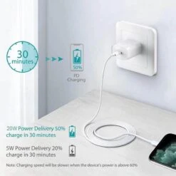 Set Van 1 Snel Adapter Lader Usb C + 1 Meter Kabel Usb C Naar Lightning Geschikt Voor Apple IPhone IPad -Voyago Winkel 1200x1200 3174