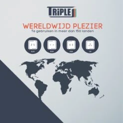Triple J® Universele Wereldstekker – Internationale Reisstekker – 150+ Landen - Zwart -Voyago Winkel 1200x1200 3211
