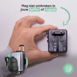 Triple J® Universele Wereldstekker – Internationale Reisstekker – 150+ Landen - Zwart -Voyago Winkel 1200x1200 3213