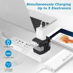 Universele Wereldstekker Met 4 USB-C En USB Poorten - Internationale Reisstekker Voor 150+ Landen - EU - Engeland (UK) - Amerika (USA) - Australië - Azië - Zuid Amerika - Reis Adapter - Wereld Stekker - Oplader – Wit 20 Universele Wereldstekker Met 4 USB-C En USB Poorten - Internationale Reisstekker Voor 150+ Landen - EU - Engeland (UK) - Amerika (USA) - Australië - Azië - Zuid Amerika - Reis Adapter - Wereld Stekker - Oplader – Wit -Voyago Winkel 1200x1200 3231