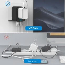 Voomy Reisstekker 35W Snellader - 2 USB-C & 3 USB-A Poorten - Wereldstekker Universeel - Zwart 17 Voomy Reisstekker 35W Snellader - 2 USB-C & 3 USB-A Poorten - Wereldstekker Universeel - Zwart -Voyago Winkel 1200x1200 3235