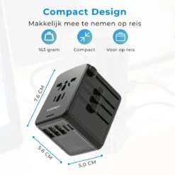 Voomy Reisstekker 35W Snellader - 2 USB-C & 3 USB-A Poorten - Wereldstekker Universeel - Zwart 19 Voomy Reisstekker 35W Snellader - 2 USB-C & 3 USB-A Poorten - Wereldstekker Universeel - Zwart -Voyago Winkel 1200x1200 3236