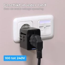 Nuvance - Universele Wereldstekker - Met 4 USB Poorten - Internationale Reisstekker - Amerika En Engeland - Reisadapter Voor 150+ Landen -Voyago Winkel 1200x1200 3248