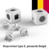 DesignNest PowerCube ReWirable DUO USB Reisstekker - Reis Adapter - 4 Stopcontacten Type E - 2 USB Laders - 4x Wereld Reis Plug - Wit/Grijs - Wereld Stekker -Voyago Winkel 1200x1200 3292