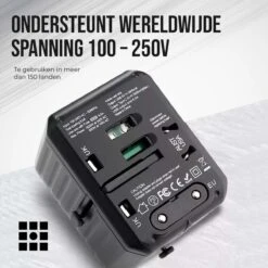 AV Travels Universele Wereldstekker - Internationale Reisstekker Voor 150+ Landen - USB Type C & USB Poorten - Reisstekker Engeland & Amerika - 2000 Watt -Voyago Winkel 1200x1200 3345