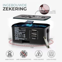 Agellic® 3 In 1 Reisstekker – Incl. Powerbank 5.000 MAh & Wireless Charger – Wereldstekker – Type G – Zuid-Afrika – Engeland Naar Europa – Amerika – Engelse Reisadapter -Voyago Winkel 1200x1200 3356