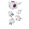 DesignNest PowerCube ReWirable DUO USB Reisstekker - Reis Adapter - 4 Stopcontacten - 2 USB Laders - 3x Wereld Reis Plug + 1 Meter IEC EU Kabel DE - Wit/Paars - Wereld Stekker -Voyago Winkel 1200x1200 3380