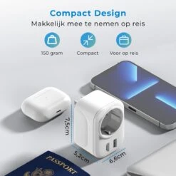 Voomy Reisstekker Amerika/USA - Wereldstekker Type B - USB-C & USB-A - Wit 15 Voomy Reisstekker Amerika/USA - Wereldstekker Type B - USB-C & USB-A - Wit -Voyago Winkel 1200x1200 3388