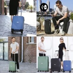 CarryOn Transport Handbagagekoffer - USB Handbagage 55cm - OKOBAN - Dubbele Wielen - Olijf -Voyago Winkel 1200x1200 345