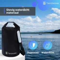 Trendwares - Drybag – Strandtas - Waterdichte Tas – Droogtas – Rugtas - Survival Outdoor Tas – 20 Liter - Zwart -Voyago Winkel 1200x1200 3506