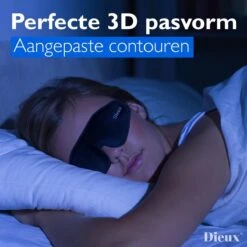 Dieux® - Luxe 3D Slaapmasker - Zwart - Oogmasker - Nachtmasker - 100% Verduisterend – Slapen - Incl. Oordoppen En Opbergzakje – Slaap – Reismasker – Powernap – Yoga – Reizen - Pasen -Voyago Winkel 1200x1200 3538