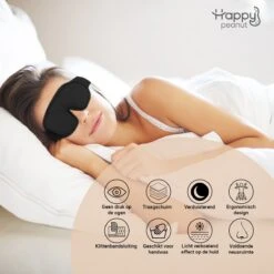 HappyPeanut Traagschuim Slaapmasker - 100% Verduisterend - Vrouwen - Mannen - Oogmasker Slaap - Nachtmasker - Cadeautip - Slaap Masker - Nachtrust - Slaapmaskers -Voyago Winkel 1200x1200 3542