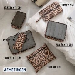 Qpacks - Loco Leopard Packing Cubes Set 6-delig - Waterdicht - Patroon - Tijgerprint - Toilettas - Koffer Organiser - Backpack -Voyago Winkel 1200x1200 3570