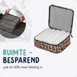 Qpacks - Loco Leopard Packing Cubes Set 6-delig - Waterdicht - Patroon - Tijgerprint - Toilettas - Koffer Organiser - Backpack -Voyago Winkel 1200x1200 3572