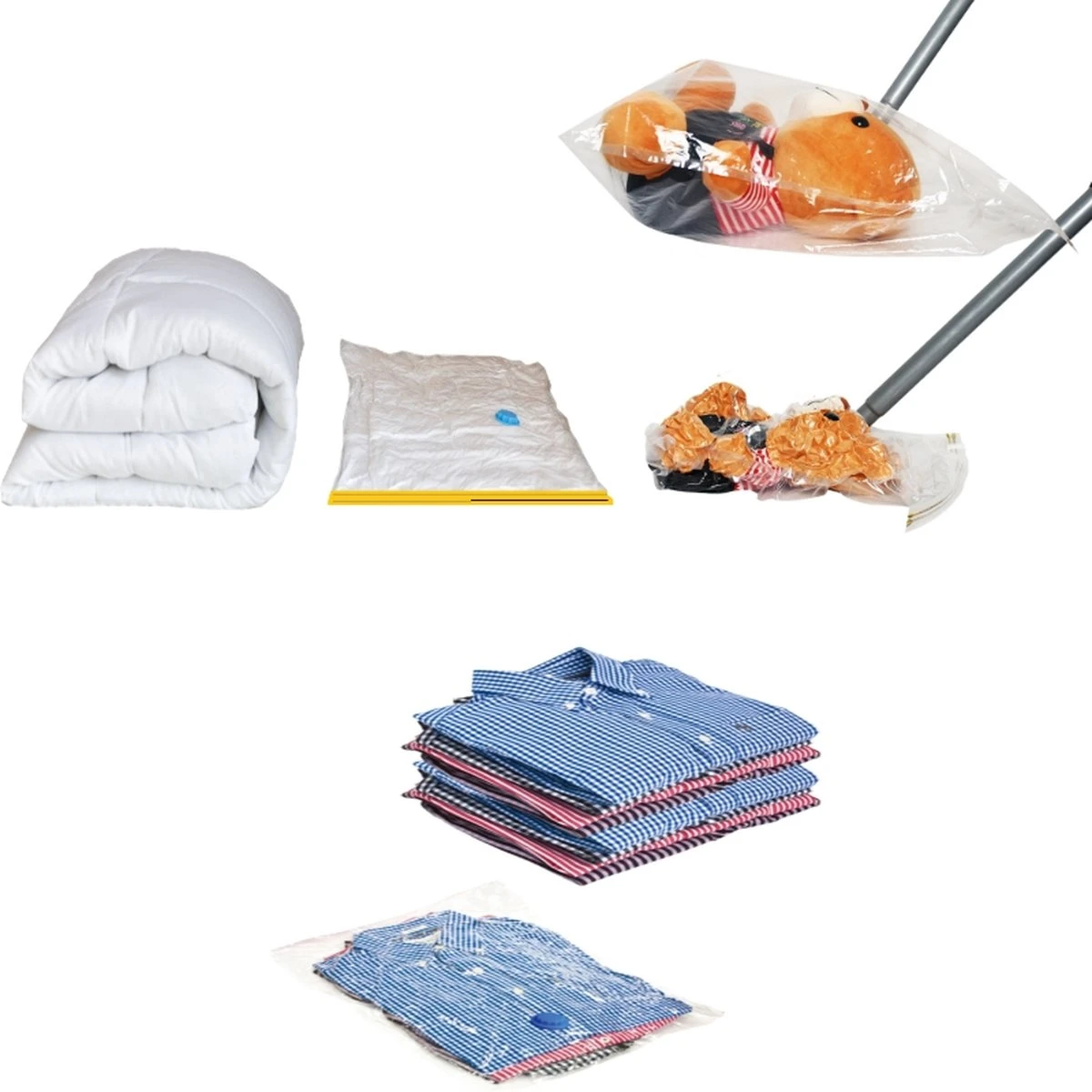 Merkloos Racoon Products-Vacuümzakken Voor Kleding En Dekbedden- 20 Vacuüm Opbergzakken Inclusief Handpomp – Reiszakken XXL Voor De Koffer 11 Merkloos Racoon Products-Vacuümzakken Voor Kleding En Dekbedden- 20 Vacuüm Opbergzakken Inclusief Handpomp – Reiszakken XXL Voor De Koffer - Afbeelding 9