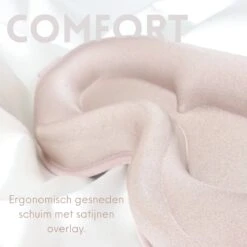 YUBBI Satijnen 3D Slaapmasker - Oogmasker - Verduisterend - Reismasker - Ergonomisch - Licht Roze -Voyago Winkel 1200x1200 3586