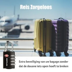 TRVLMORE Kofferslot - TSA Reisslot - 4 Cijferig Hangslot - 3 Stuks - Zwart -Voyago Winkel 1200x1200 3610