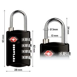 TRVLMORE Kofferslot - TSA Reisslot - 4 Cijferig Hangslot - 3 Stuks - Zwart -Voyago Winkel 1200x1200 3611