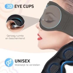 SleepiezZ® Slaapmasker 3D PRO - Bluetooth Speakers - Traagschuim - Oogmasker Slaap - 100% Verduisterend - Voor Mannen En Vrouwen -Voyago Winkel 1200x1200 3613