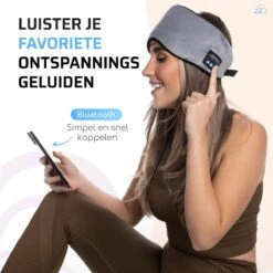 SleepiezZ® Slaapmasker PRO - Bluetooth Speakers - Oogmasker Slaap - 100% Verduisterend - Grijs -Voyago Winkel 1200x1200 3617