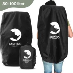 Sarhino Shield Premium Flightbag En Regenhoes Voor Backpacks - L 80-100l - Zwart - Flightbags
