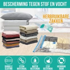 Strex Vacuumzakken Dekbedden & Kleding - 13 Stuks / 4 Maten - Reiszakken / Vacumeerzakken - Incl. Handpomp -Voyago Winkel 1200x1200 3669