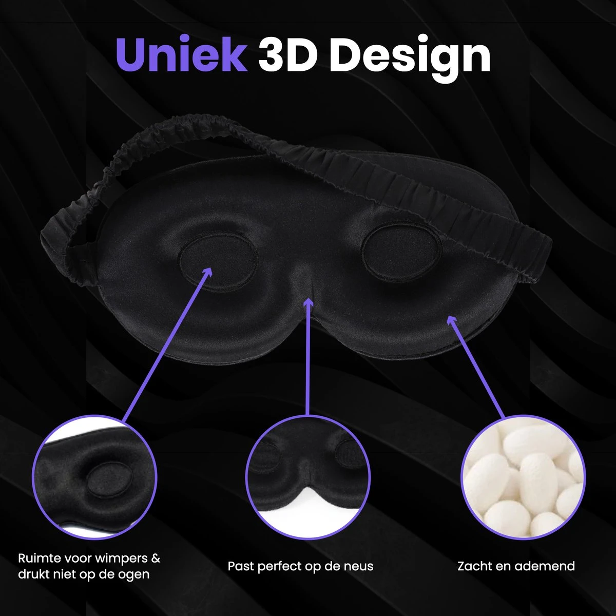 Slaapmasker Wimperextensions - 100 % Verduisterend - Slaapmasker Vrouwen Voor Zijslapers - 100% Zijde - Oogmasker Wallen 4 Slaapmasker Wimperextensions - 100 % Verduisterend - Slaapmasker Vrouwen Voor Zijslapers - 100% Zijde - Oogmasker Wallen - Afbeelding 2