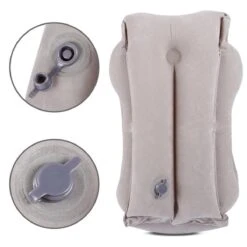 Framehack Zacht Opblaasbaar Reiskussen Inclusief 3D Slaapmasker,Oordopjes En Handig Opbergzakje - Travel Pillow - Nekkussen - LUXE REISKUSSEN - Multifunctioneel Kussen Voor Onderweg - Compact & Comfortabel – Reiskussen Vliegtuig,Auto En Trein - Grijs -Voyago Winkel 1200x1200 3678