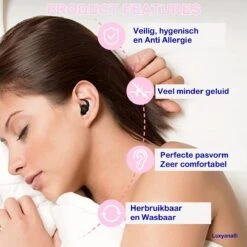 Luxyana® Slaap Oordopjes - 2 Sets Zwarte Herbruikbare Oordopjes Voor Comfortabel Slapen - Anti Snurk -Voyago Winkel 1200x1200 3702