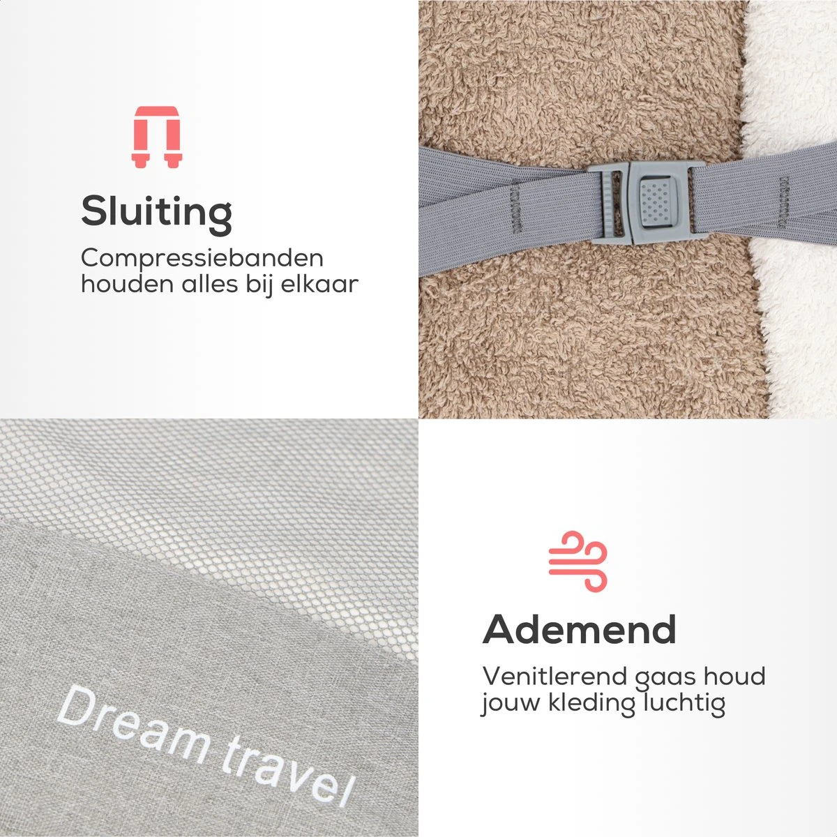 Dream Travel Packing Cubes Set 7 Stuks - Grijs - Koffer Organizer Set - Packing Cubes Backpack 5 Dream Travel Packing Cubes Set 7 Stuks - Grijs - Koffer Organizer Set - Packing Cubes Backpack - Afbeelding 3