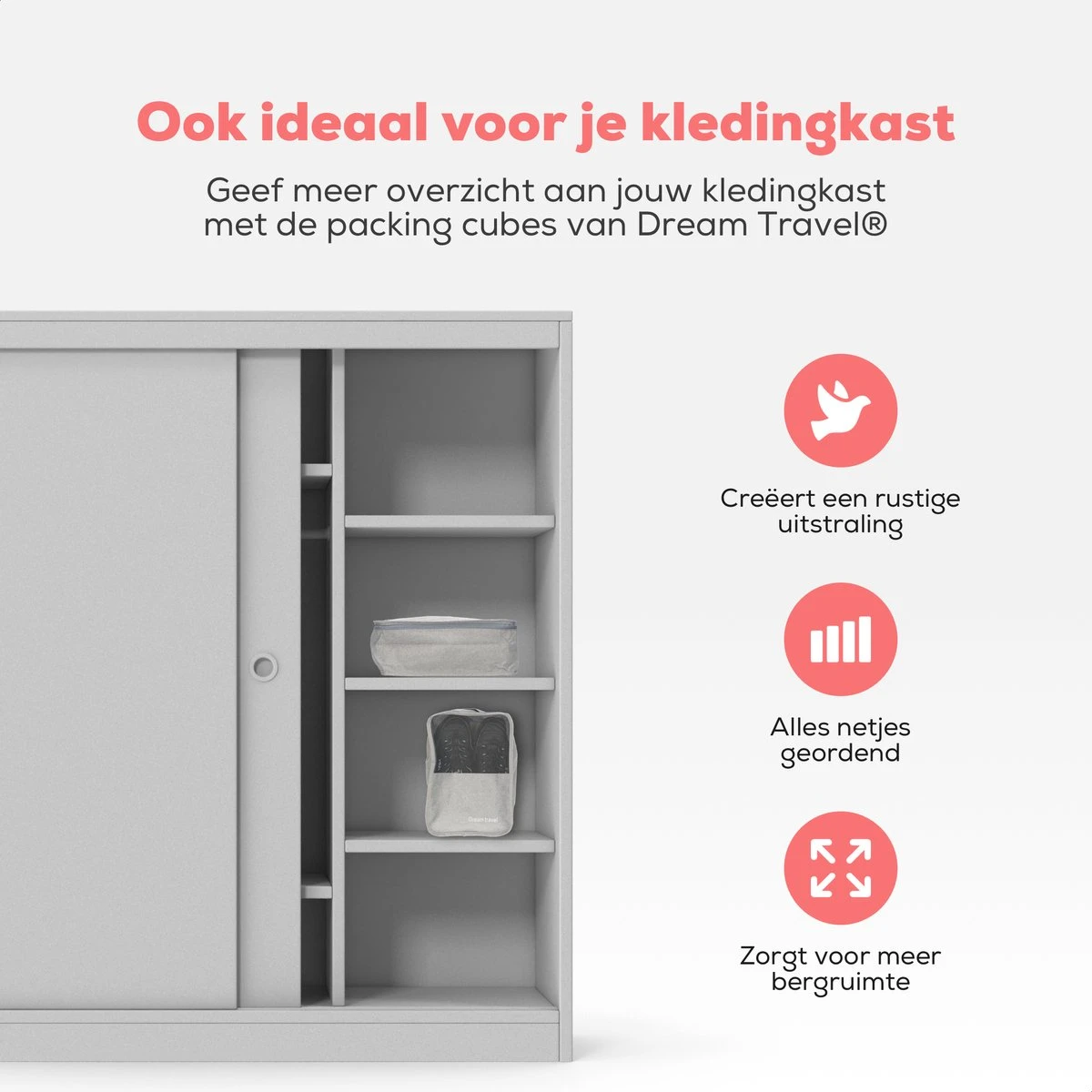 Dream Travel Packing Cubes Set 7 Stuks - Grijs - Koffer Organizer Set - Packing Cubes Backpack 8 Dream Travel Packing Cubes Set 7 Stuks - Grijs - Koffer Organizer Set - Packing Cubes Backpack - Afbeelding 6