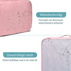 ForDig 8-Delige Packing Cubes (Roze) - Koffer Organizer Set - Bagage Organizers - Compression Cube Tassen - Travel Backpack Kleding Zakken -Voyago Winkel 1200x1200 3745