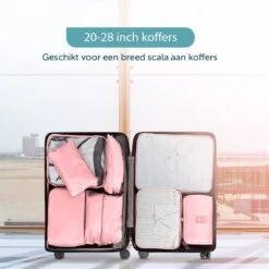 ForDig 8-Delige Packing Cubes (Roze) - Koffer Organizer Set - Bagage Organizers - Compression Cube Tassen - Travel Backpack Kleding Zakken -Voyago Winkel 1200x1200 3747