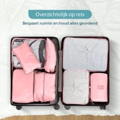 ForDig 8-Delige Packing Cubes (Roze) - Koffer Organizer Set - Bagage Organizers - Compression Cube Tassen - Travel Backpack Kleding Zakken -Voyago Winkel 1200x1200 3748