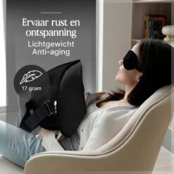 SIMIA™ Premium Zijden Slaapmasker - 100% Verduisterend Oogmasker - Zwart -Voyago Winkel 1200x1200 3767