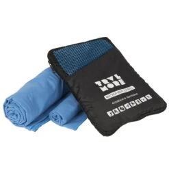 TRVLMORE Microvezel Reishanddoek Set - 2 Stuks - Small (40 X 80 Cm) & Large (76 X 150 Cm) - Microvezel - Blauw -Voyago Winkel 1200x1200 3774