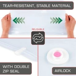 Bomoe Vacuumzakken Kleding Knippa – Set á 6 Stuks Herbruikbaar Vacuum Opbergzakken – Compressiezakken Met Pomp - Vacuum Bags – Maat L -Voyago Winkel 1200x1200 3795