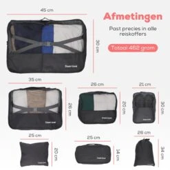 Dream Travel Packing Cubes Set 7 Stuks - Zwart - Koffer Organizer Set - Packing Cubes Backpack -Voyago Winkel 1200x1200 3804