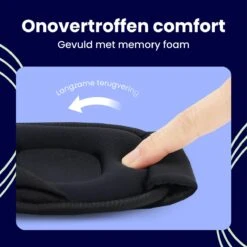Soulsnooze® Traagschuim Slaapmasker Vrouwen & Mannen – Zwart – 100% Verduisterend Oogmasker- Blinddoek Slaap – Inclusief Reistas -Voyago Winkel 1200x1200 3822
