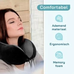 ForDig Premium Nekkussen - Inclusief Slaapmasker & Oordopjes - Memory Foam - Zwart -Voyago Winkel 1200x1200 3836