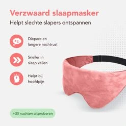 Novano Verzwaard Slaapmasker - Oogmasker Voor Betere Slaap - Migraine - Hoofdpijn - 270gr - Roze -Voyago Winkel 1200x1200 3865