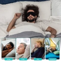 Apeiron Slaapmasker Met Opbergzakje Voor Mannen En Vrouwen - Luxe 3D Oogmasker - Traagschuim - 100% Verduisterend - Zwart -Voyago Winkel 1200x1200 3886