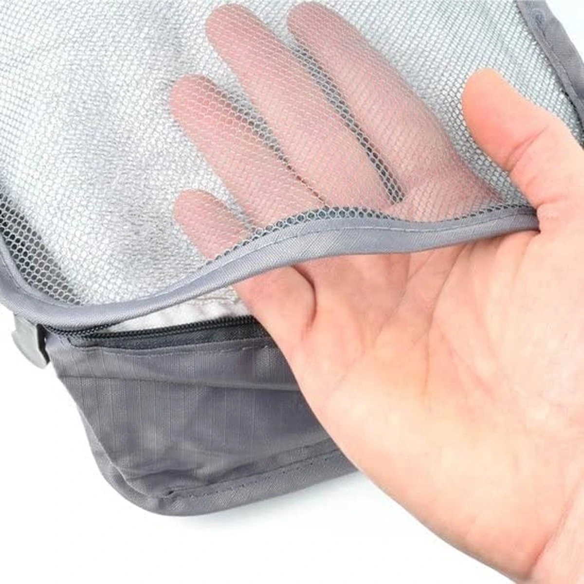 Packing Cubes - 6 Delig - Bagage Organizers - Kleding Organizer - Koffer Organizer Set - Koffer Organizer Set - Compression Cube - Grijs 10 Packing Cubes - 6 Delig - Bagage Organizers - Kleding Organizer - Koffer Organizer Set - Koffer Organizer Set - Compression Cube - Grijs - Afbeelding 8