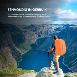 YONO Regenhoes Backpack Waterdicht - Reflecterende Rugzak Hoes Vliegtuig - Flightbag - 60 Tot 70 Liter - Oranje - XL -Voyago Winkel 1200x1200 4000