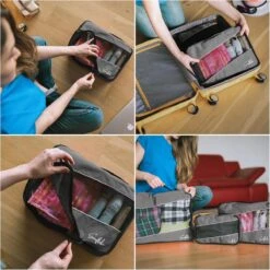 Sunflake Packing Cubes Set - 3 Stuks - Geschikt Voor Koffer, Backpack & Handbagage - Grijs -Voyago Winkel 1200x1200 4022