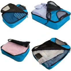 Volcan Packing Cubes - Koffer Organizer Set - Compression Cube Bagage - 4 Delige Set - Backpack - Blauw -Voyago Winkel 1200x1200 4027