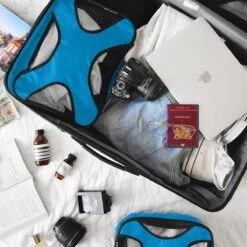 Volcan Packing Cubes - Koffer Organizer Set - Compression Cube Bagage - 4 Delige Set - Backpack - Blauw -Voyago Winkel 1200x1200 4029