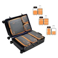 Bagsmart Packing Cubes Set - 6 Delige Koffer Organizer Voor 24" Koffer - Grijs Oranje -Voyago Winkel 1200x1200 4051